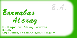 barnabas alexay business card